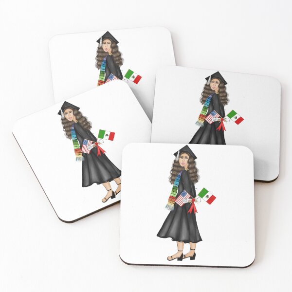 Item preview, Latina Graduate With Serape And Flags And Diploma  designed and sold by SMillustrations.