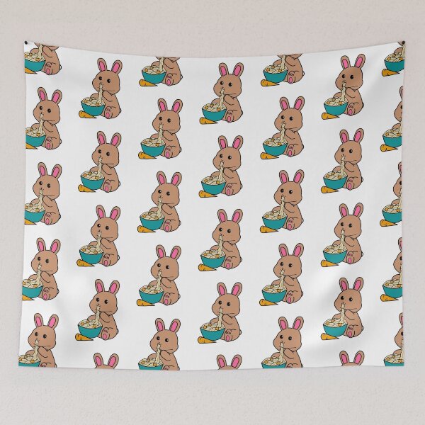 Item preview, Bunny Eating Ramen 2.0P white designed and sold by Elizabeth's Music & Arts.