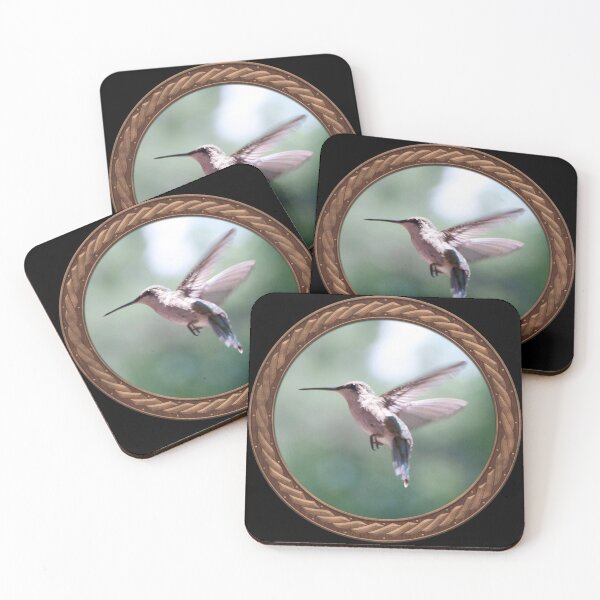 Item preview, Ruby-Throated Hummingbird Photography in Celtic Circle Frame 7 designed and sold by Swabcraft.