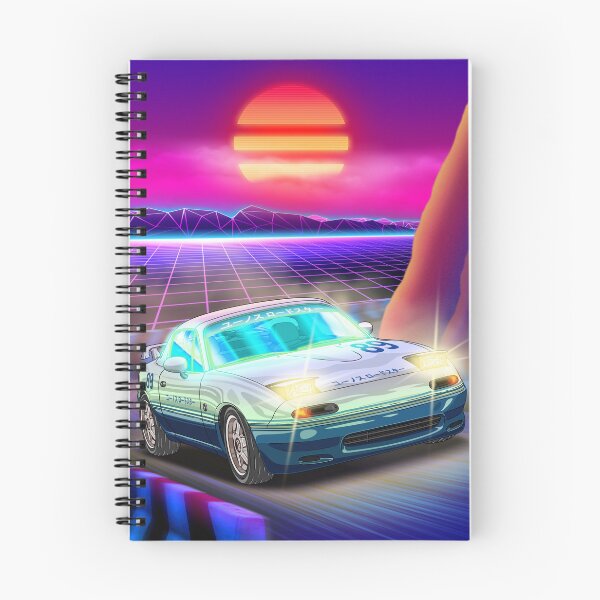 Item preview, Synthwave Sunset Mazda Miata Eunos Roadster  designed and sold by JDM Guyvit.