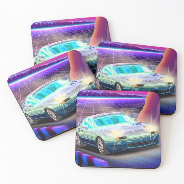 Item preview, Synthwave Sunset Mazda Miata Eunos Roadster  designed and sold by JDM Guyvit.