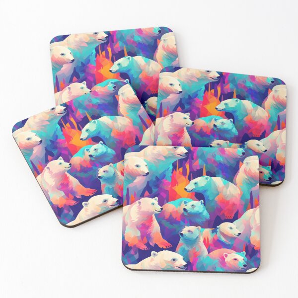 Item preview, Arctic Dreams: Abstract Polar Bear Print Apparel and Homeware Collection designed and sold by ThePurpleMelon.