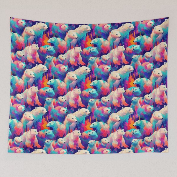 Item preview, Arctic Dreams: Abstract Polar Bear Print Apparel and Homeware Collection designed and sold by ThePurpleMelon.