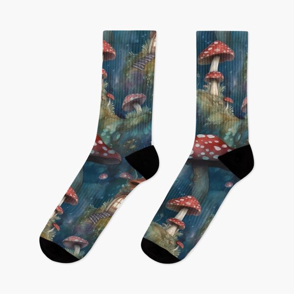 Item preview, Magic Watercolor Mushroom Fairy Forest  designed and sold by EarthyTones.