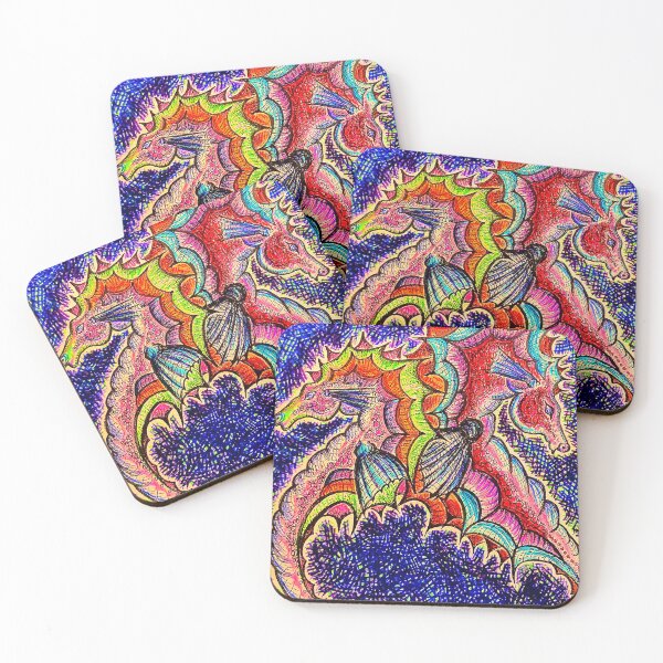 Item preview, Rainbow Seahorses designed and sold by Doodle Mind Journeys.