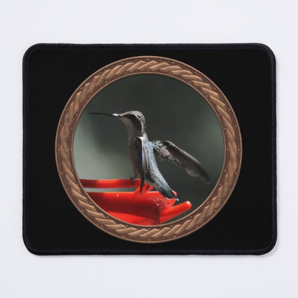 Item preview, Ruby-Throated Hummingbird Photography in Celtic Circle Frame 15 designed and sold by Swabcraft.