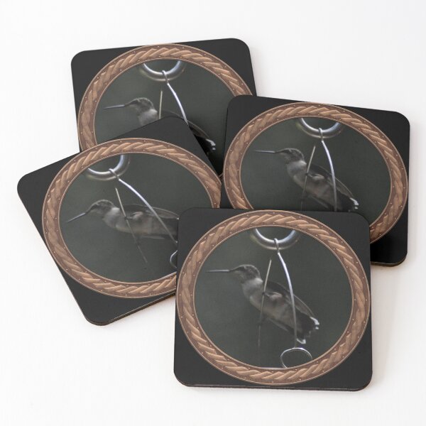 Item preview, Ruby-Throated Hummingbird Photography in Celtic Circle Frame 17 designed and sold by Swabcraft.
