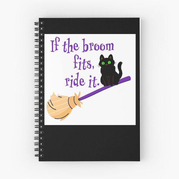 Item preview, if the broom fits ride it Halloween cat on broom  designed and sold by RemieJames.