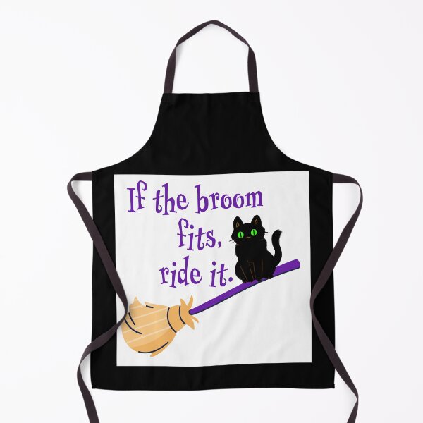 Item preview, if the broom fits ride it Halloween cat on broom designed and sold by RemieJames.