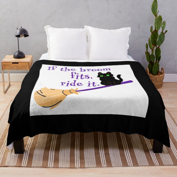 Item preview, if the broom fits ride it Halloween cat on broom  designed and sold by RemieJames.