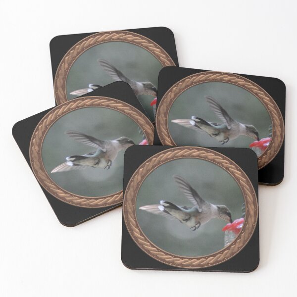Item preview, Ruby-Throated Hummingbird Photography in Celtic Circle Frame 21 designed and sold by Swabcraft.