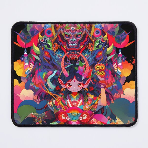 Item preview, Anime art, neon, digital, psycedelic, graphic art piece designed and sold by CragGrimVisions.