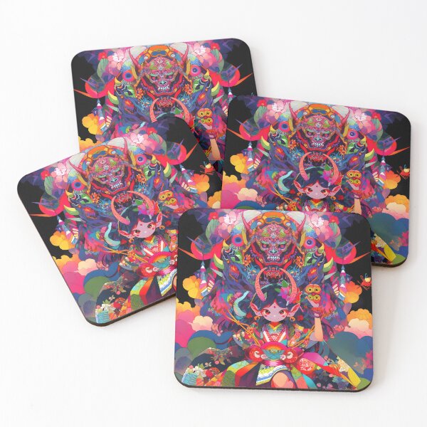 Item preview, Anime art, neon, digital, psycedelic, graphic art piece designed and sold by CragGrimVisions.