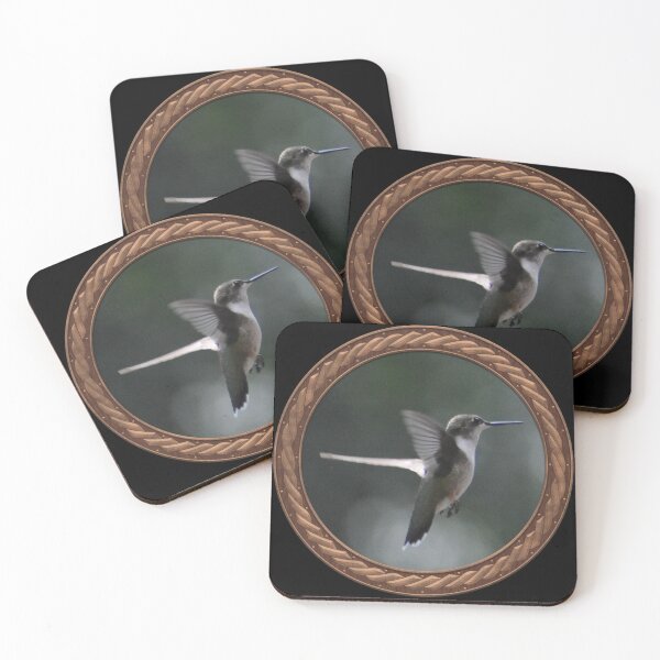 Item preview, Ruby-Throated Hummingbird Photography in Celtic Circle Frame 22 designed and sold by Swabcraft.