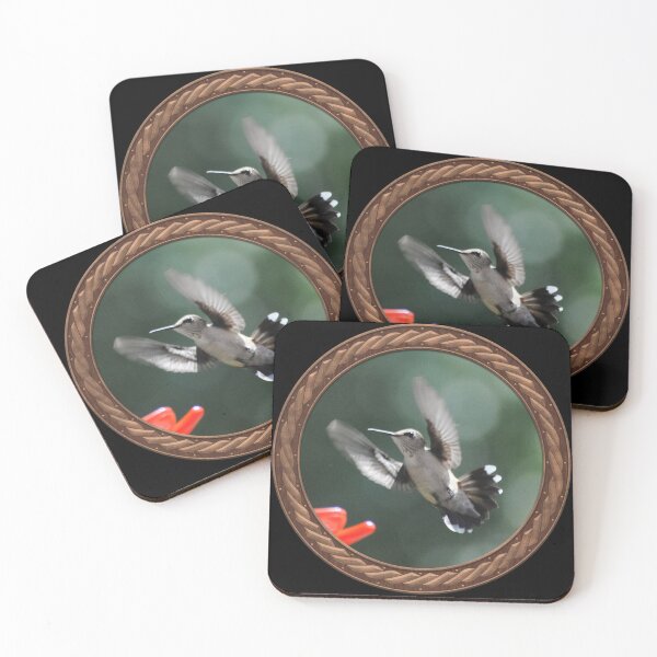 Item preview, Ruby-Throated Hummingbird Photography in Celtic Circle Frame 32 designed and sold by Swabcraft.