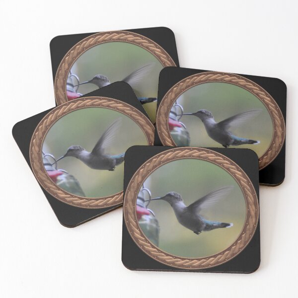 Item preview, Ruby-Throated Hummingbird Photography in Celtic Circle Frame 33 designed and sold by Swabcraft.