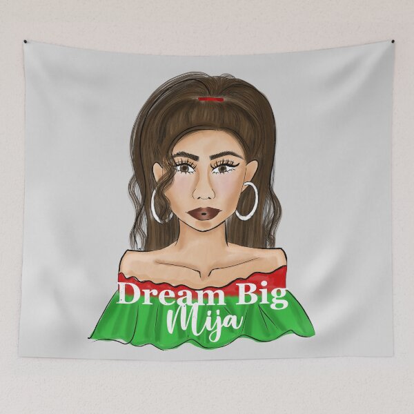 Item preview, Dream Big Mija - Girl Wearing Hoop Earrings and Brown Lipstick designed and sold by SMillustrations.