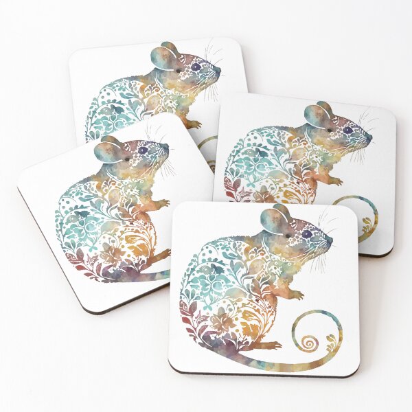 Item preview, A Bohemian Patterned Mouse Watercolor - Boho Animals designed and sold by GVRDesign.