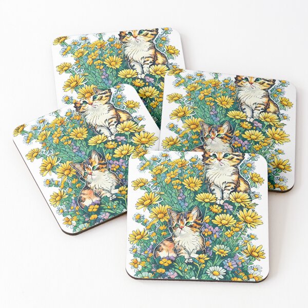 Item preview, Cute Cats in Flower  designed and sold by VintageVib.
