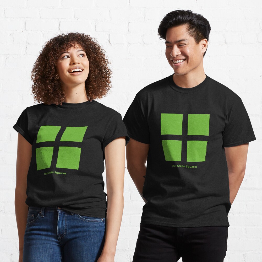 Green Four Square T Shirt