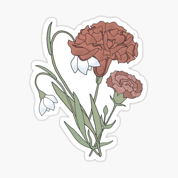 Item preview, January Birth Flowers: Carnation And Snowdrop (Isolated) designed and sold by Malena HM.