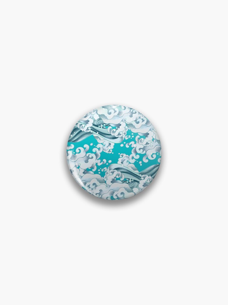 Thumbnail 1 von 3, Button, The Great Wave Of Pug Pattern designt und verkauft von NoobsDesign.