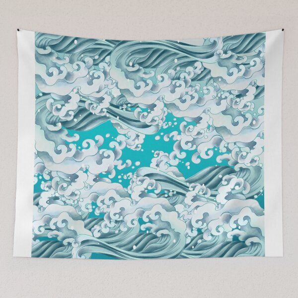 Artikelvorschau, The Great Wave Of Pug Pattern entworfen und verkauft von Nice En.