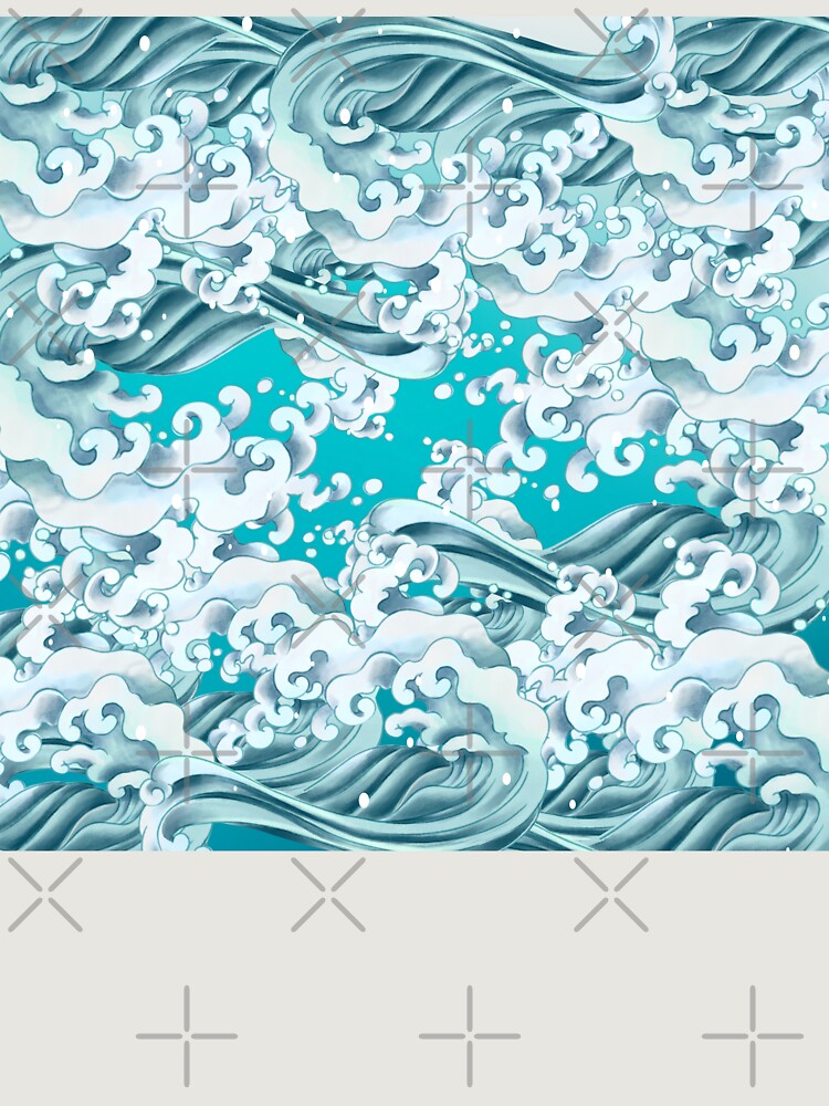 Thumbnail 6 von 6, Premium Oversized Pullover, The Great Wave Of Pug Pattern designt und verkauft von NoobsDesign.