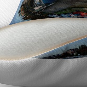 Alternate view of Foyle Marina at Dawn, Stereographic Floor Pillow