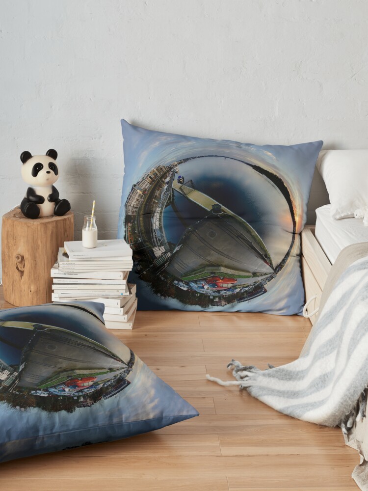 Alternate view of Foyle Marina at Dawn, Stereographic Floor Pillow
