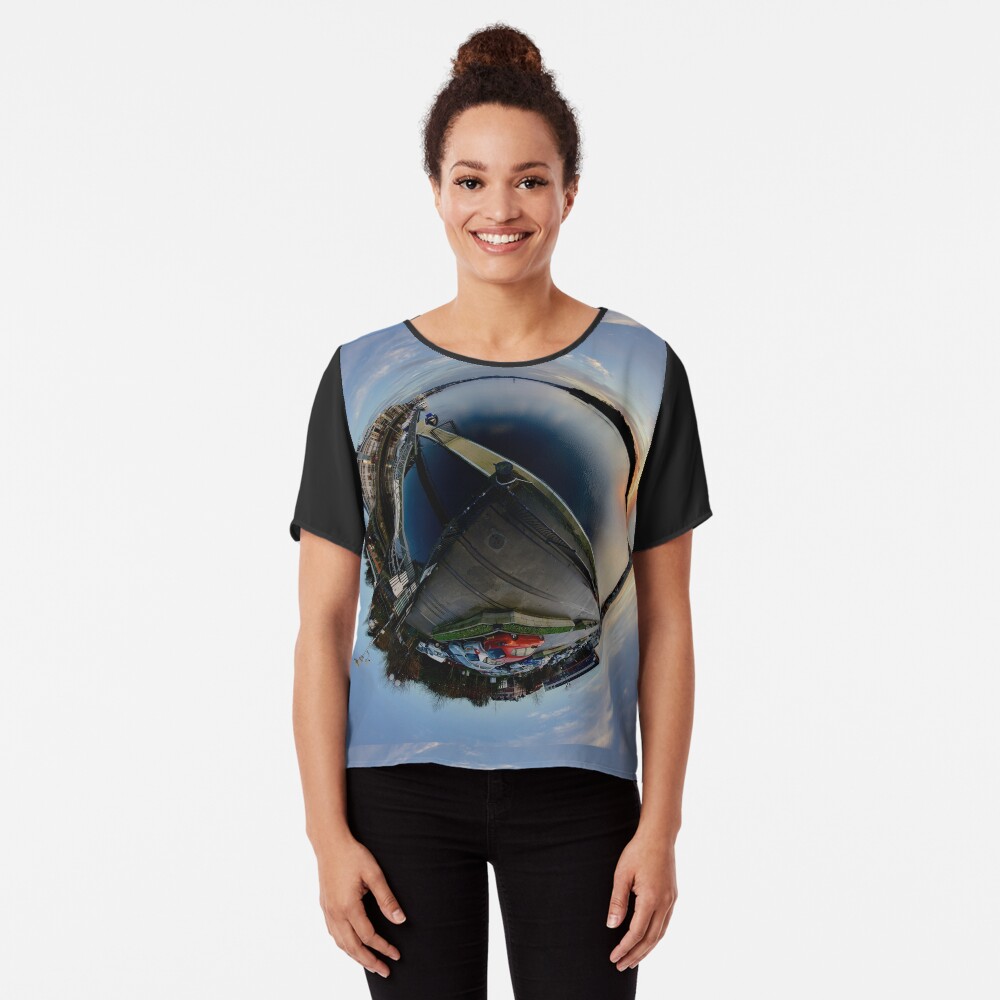 Foyle Marina at Dawn, Stereographic Chiffon Top