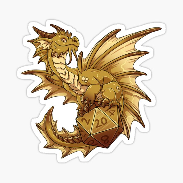 Gold Dragon Dice Guardian Sticker