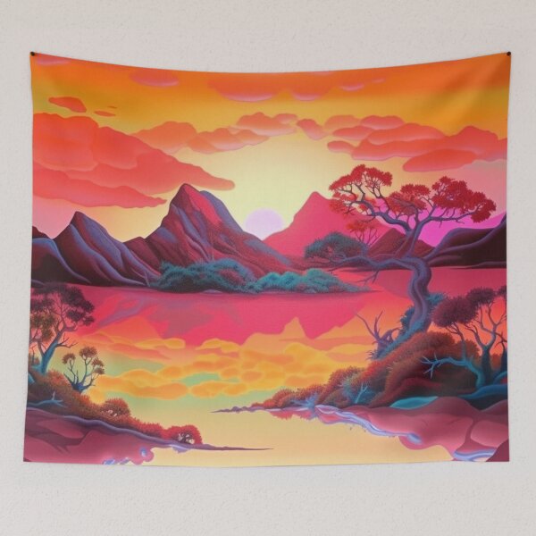 Item preview, Landscape - mirror lake - trippy colors designed and sold by shakespeare1212.