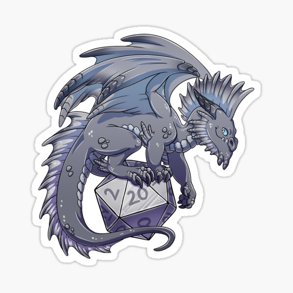 Silver Dragon Dice Guardian Sticker