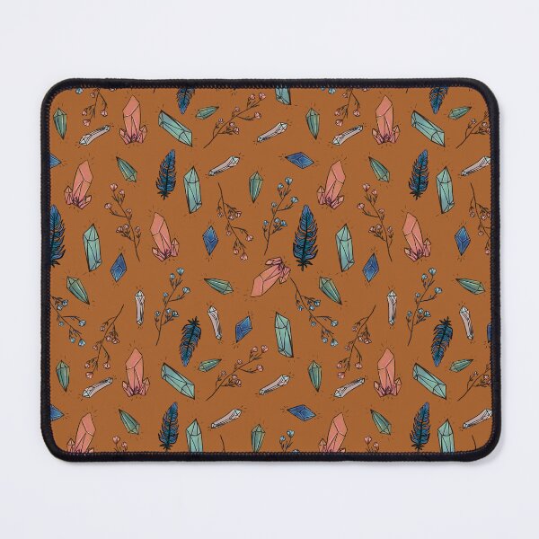 Item preview, Crystals and feathers boho pattern design designed and sold by DeLislesRT.