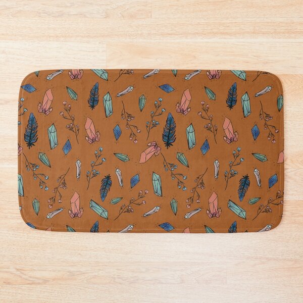 Item preview, Crystals and feathers boho pattern design designed and sold by DeLislesRT.