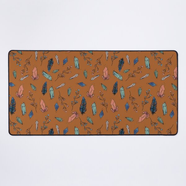 Item preview, Crystals and feathers boho pattern design designed and sold by DeLislesRT.