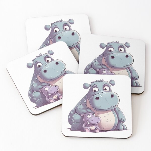 Item preview, Cute Hippos designed and sold by TheeDigitalDen.