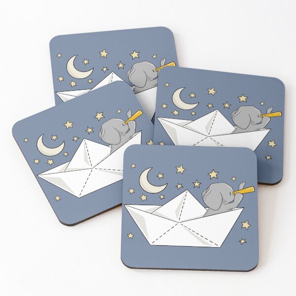 Item preview, Paper Sailboat Elephant Drifting Through The Stars designed and sold by BlueandClaire.
