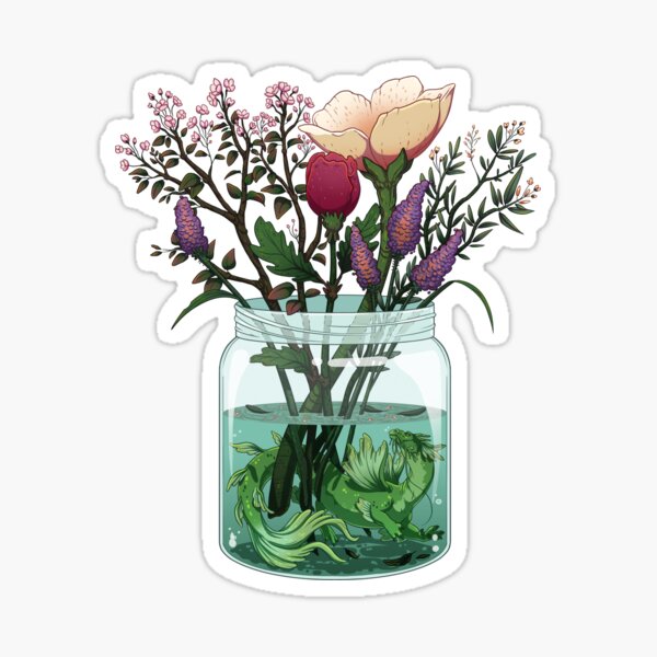 Swimming Bouquet Beastie Sticker