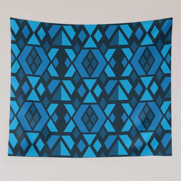 Item preview, Rhombus, Triangle, and Trapezoid - Blue and Navy designed and sold by LaBelleMaison.