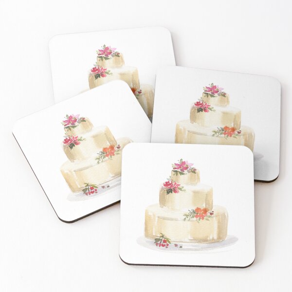 Item preview, Watercolor Wedding Cake designed and sold by junkydotcom.