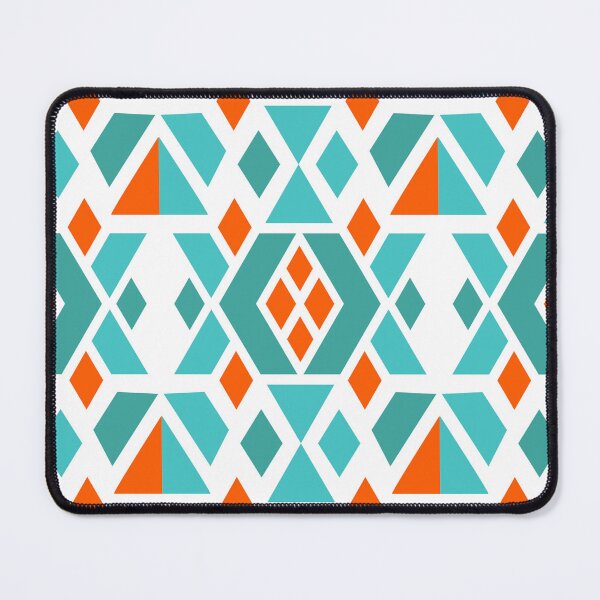 Item preview, Rhombus, Triangle, and Trapezoid - mint and orange designed and sold by LaBelleMaison.
