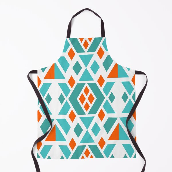 Item preview, Rhombus, Triangle, and Trapezoid - mint and orange designed and sold by LaBelleMaison.