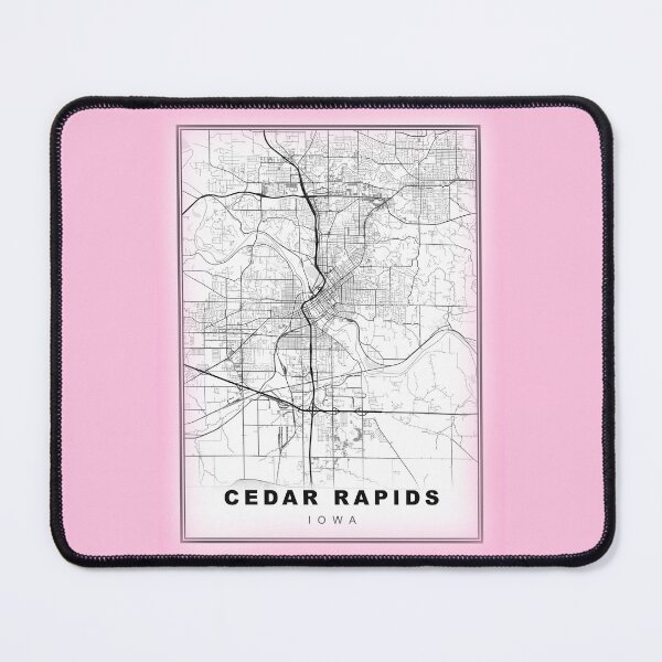 Item preview, Minimalist Pastel Pink Cedar Rapids Map designed and sold by Tamas Das.