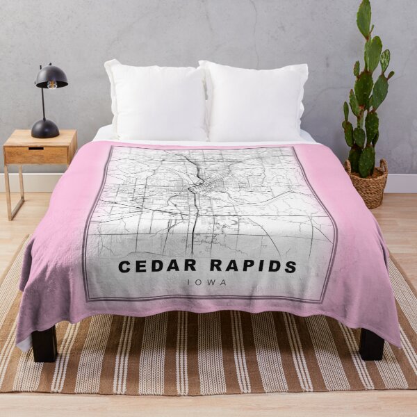 Item preview, Minimalist Pastel Pink Cedar Rapids Map designed and sold by Tamas Das.