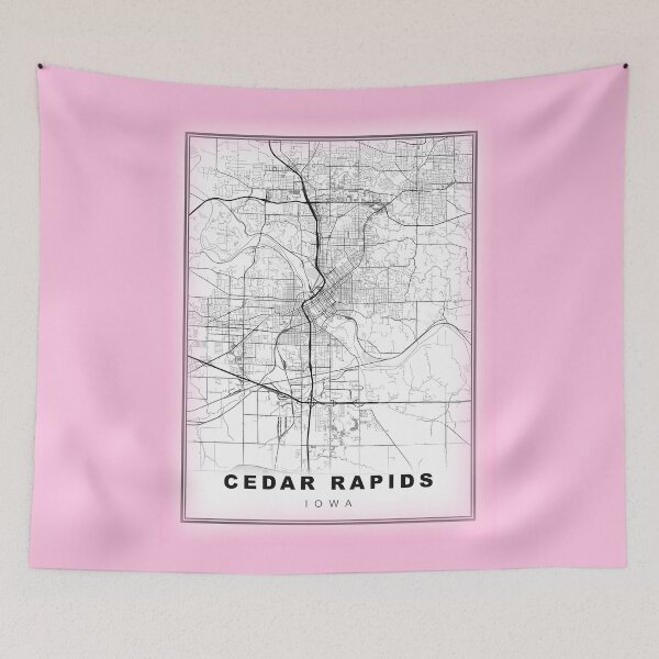 Item preview, Minimalist Pastel Pink Cedar Rapids Map designed and sold by Tamas Das.