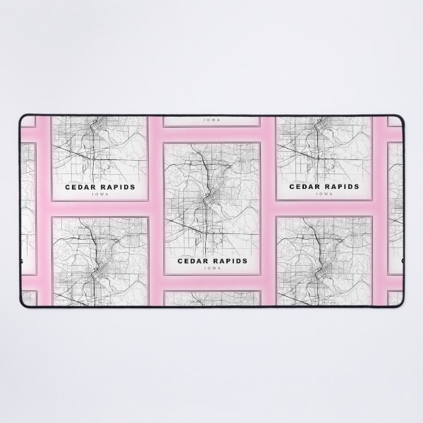 Item preview, Minimalist Pastel Pink Cedar Rapids Map designed and sold by Tamas Das.