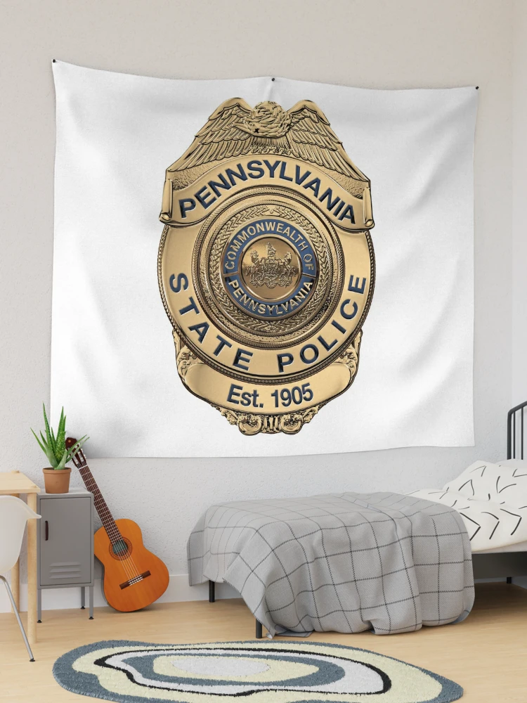 Pennsylvania State Police - PSP Badge over White Leather iPad