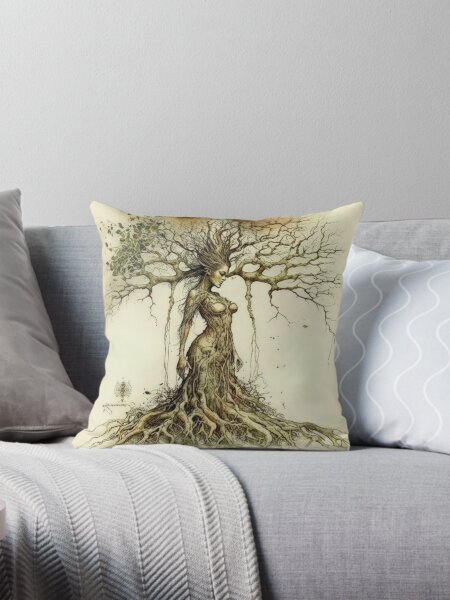 Vista previa del artículo con la obra «Sepia Tree Goddess Series, Dryad, Neutral, Sensual, Right-Facing. v2», diseñado y vendido por Emberoot.